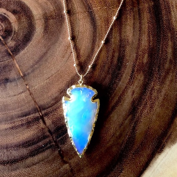 NWT Opalite Arrowhead Amulet Necklace Rare - Picture 6 of 9